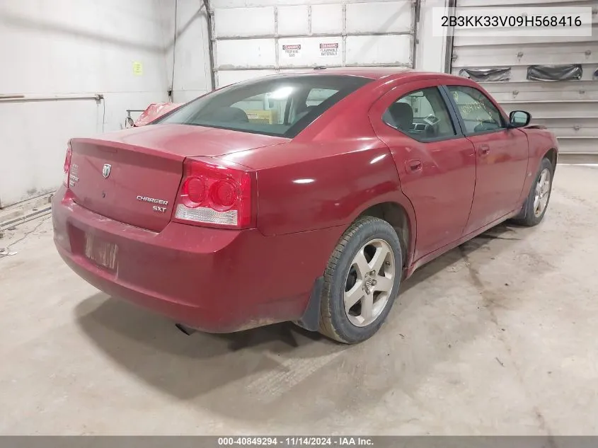 2009 Dodge Charger Sxt VIN: 2B3KK33V09H568416 Lot: 40849294