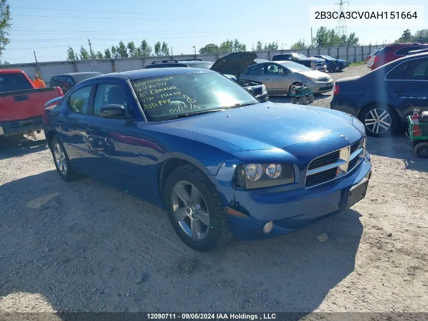 2B3CA3CV0AH151664 2010 Dodge Charger Sxt