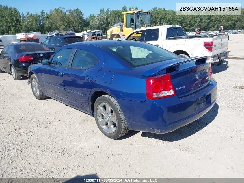 2010 Dodge Charger Sxt VIN: 2B3CA3CV0AH151664 Lot: 12090711