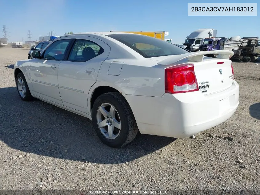 2010 Dodge Charger Sxt VIN: 2B3CA3CV7AH183012 Lot: 12093042