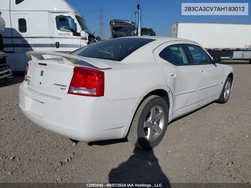 2010 Dodge Charger Sxt VIN: 2B3CA3CV7AH183012 Lot: 12093042