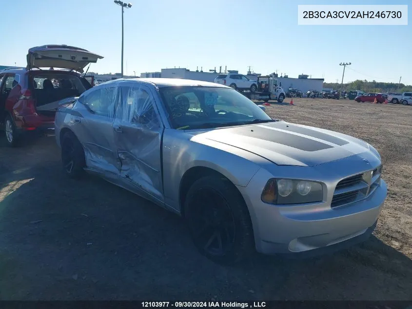 2010 Dodge Charger Sxt VIN: 2B3CA3CV2AH246730 Lot: 12103977