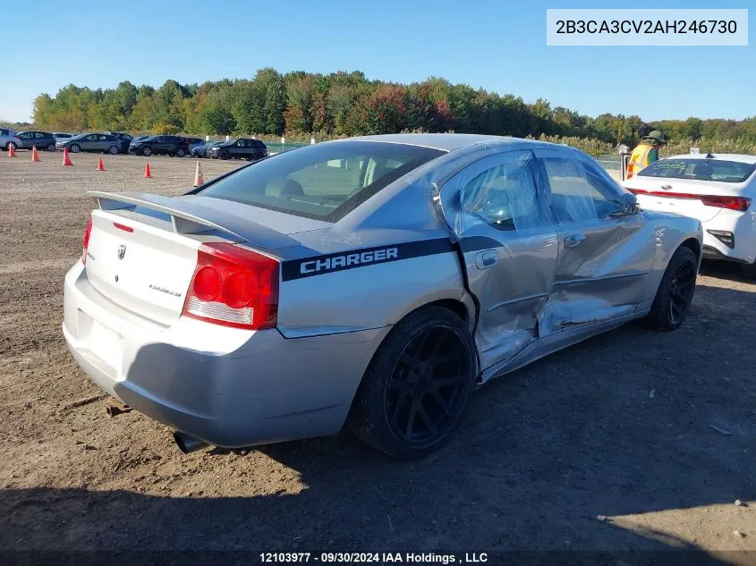 2010 Dodge Charger Sxt VIN: 2B3CA3CV2AH246730 Lot: 12103977