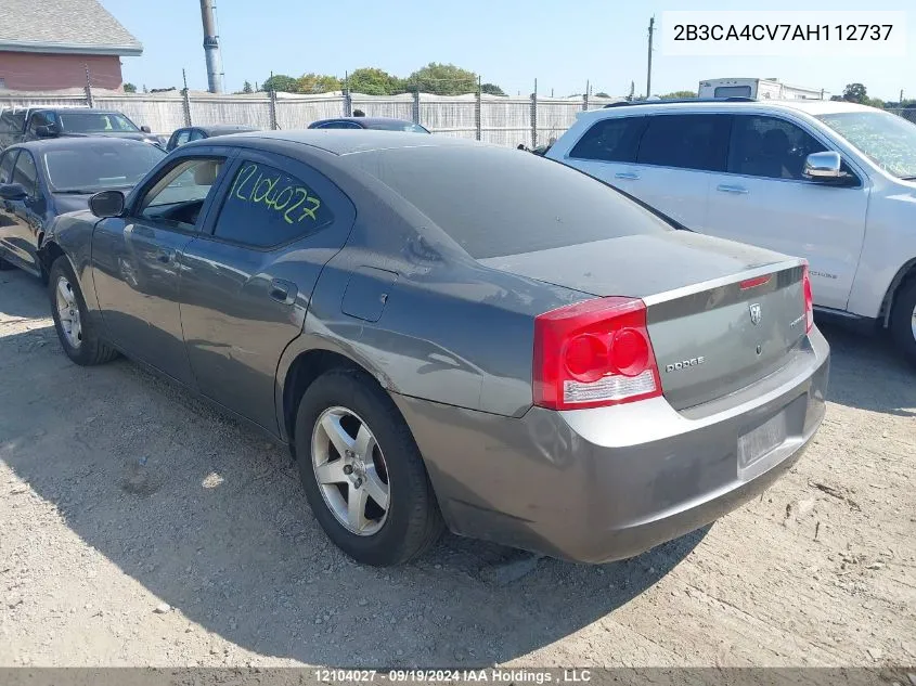 2010 Dodge Charger VIN: 2B3CA4CV7AH112737 Lot: 12104027