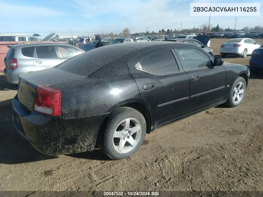 2010 Dodge Charger Sxt VIN: 2B3CA3CV6AH116255 Lot: 30047532