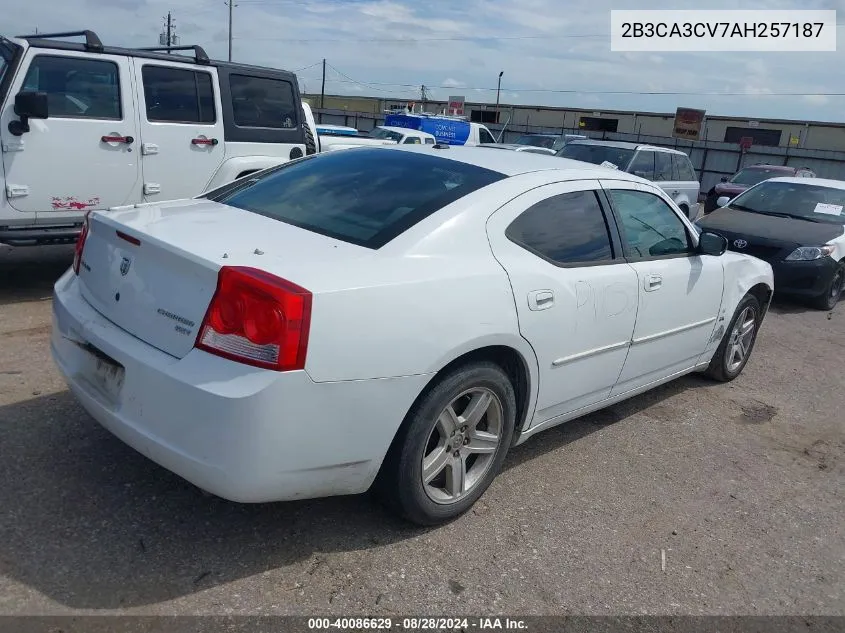 2B3CA3CV7AH257187 2010 Dodge Charger Sxt