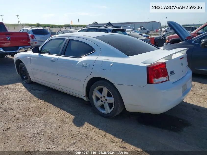 2010 Dodge Charger Sxt VIN: 2B3CA3CV6AH259206 Lot: 40171740