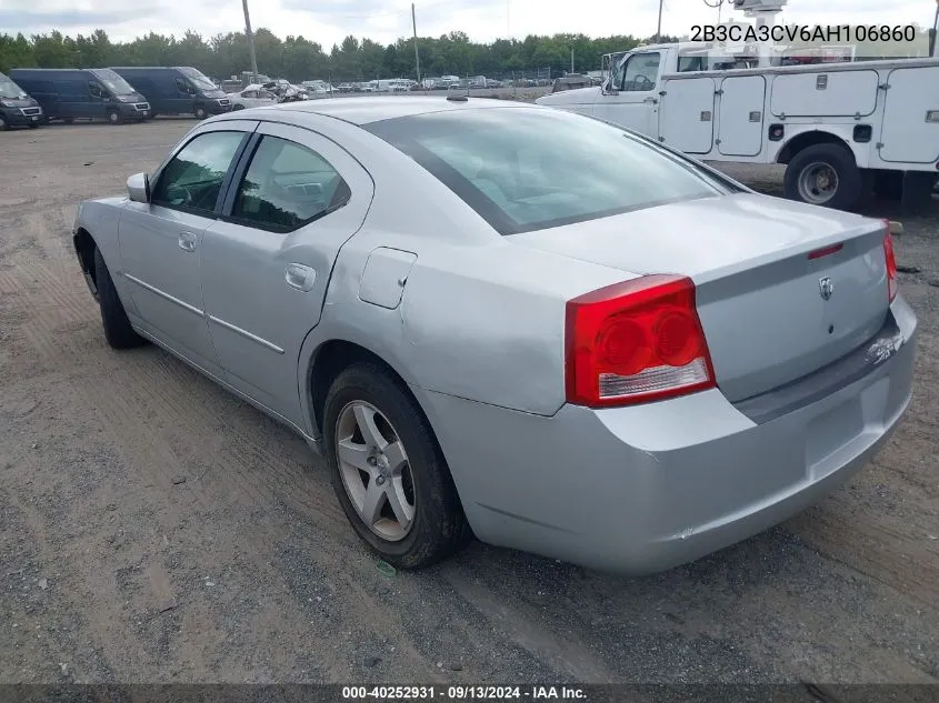 2010 Dodge Charger Sxt VIN: 2B3CA3CV6AH106860 Lot: 40252931