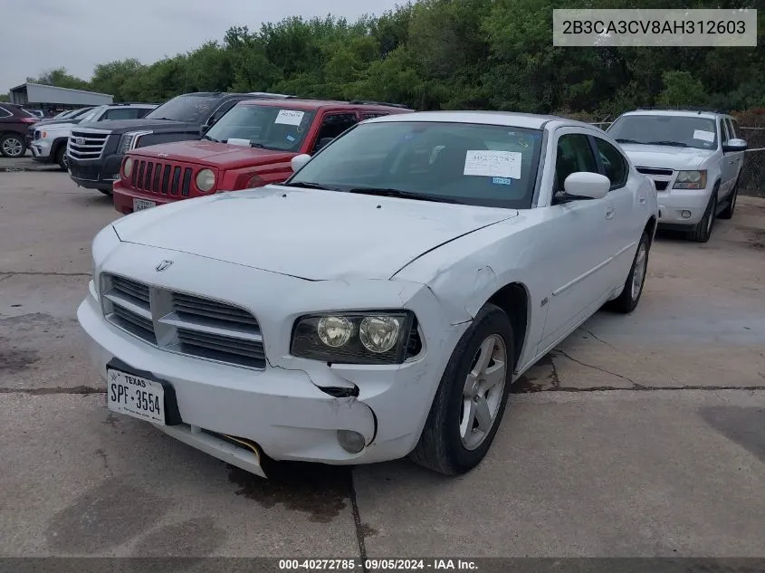 2010 Dodge Charger Sxt VIN: 2B3CA3CV8AH312603 Lot: 40272785