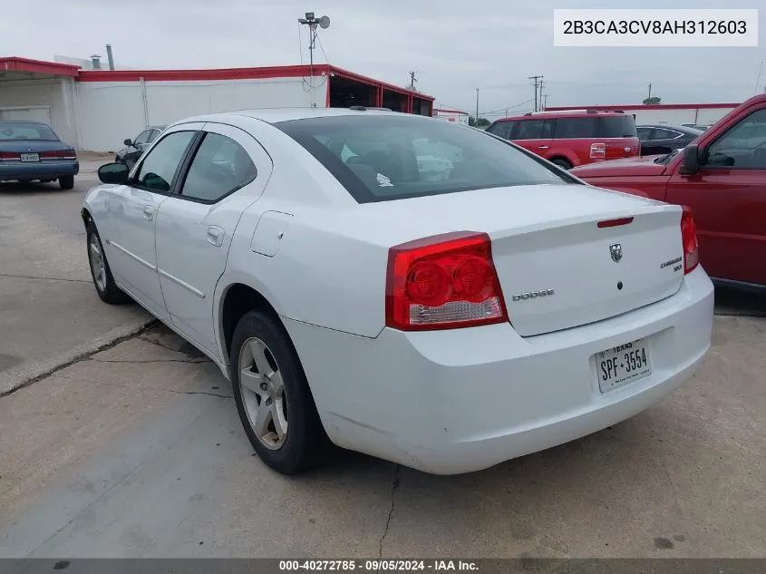 2010 Dodge Charger Sxt VIN: 2B3CA3CV8AH312603 Lot: 40272785