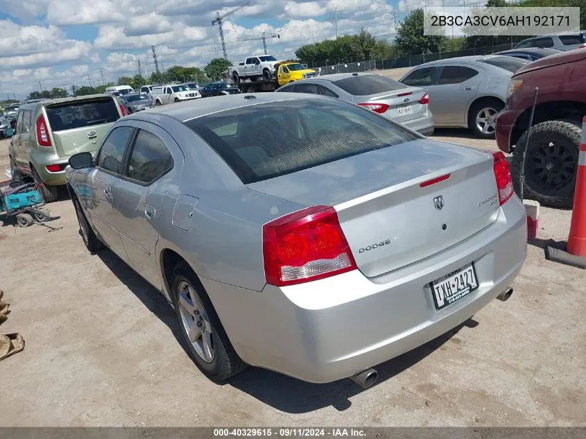 2B3CA3CV6AH192171 2010 Dodge Charger Sxt