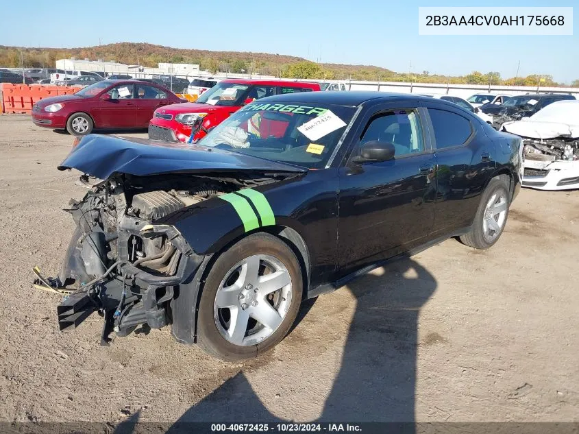 2010 Dodge Charger VIN: 2B3AA4CV0AH175668 Lot: 40672425