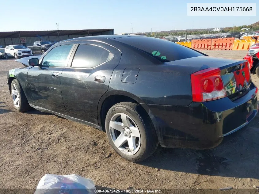 2B3AA4CV0AH175668 2010 Dodge Charger