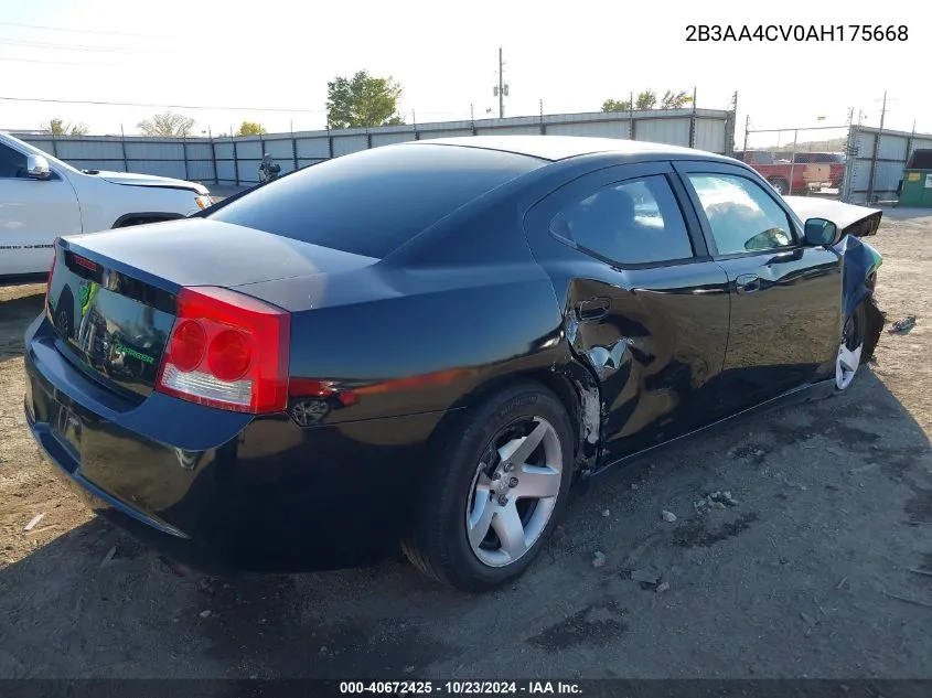 2010 Dodge Charger VIN: 2B3AA4CV0AH175668 Lot: 40672425