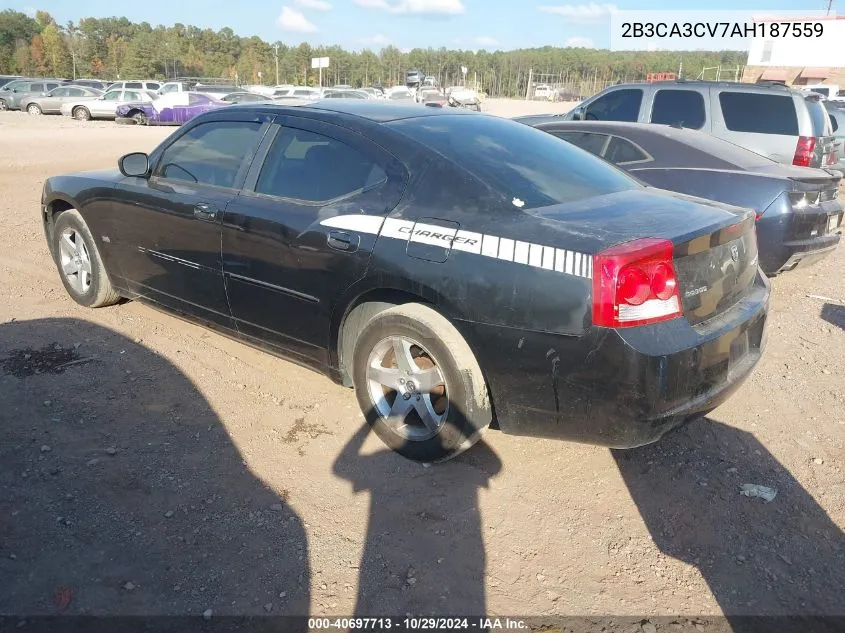 2010 Dodge Charger Sxt VIN: 2B3CA3CV7AH187559 Lot: 40697713