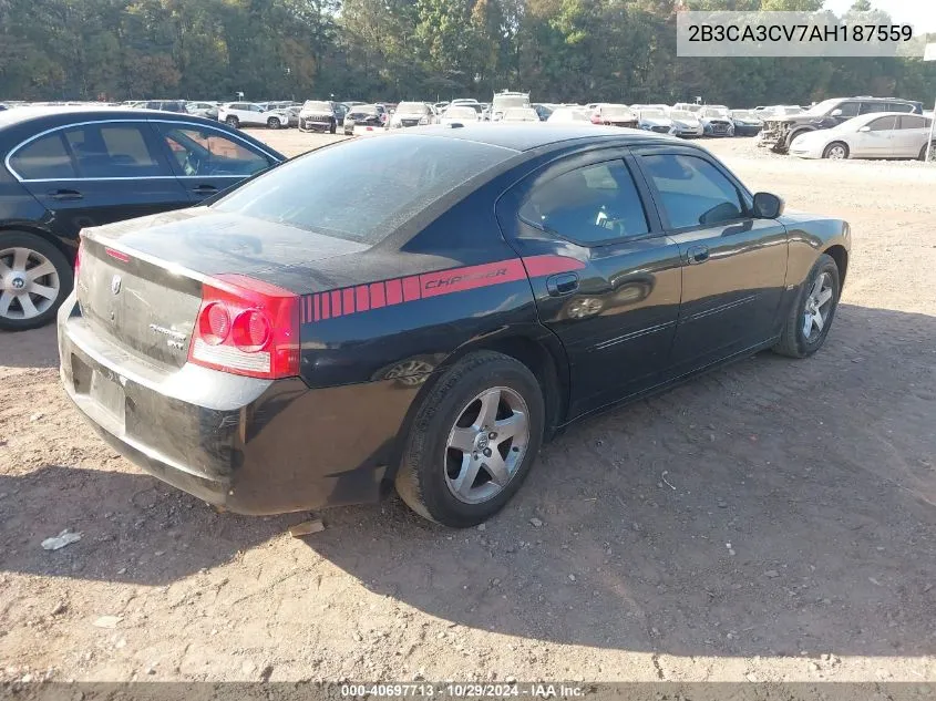 2010 Dodge Charger Sxt VIN: 2B3CA3CV7AH187559 Lot: 40697713