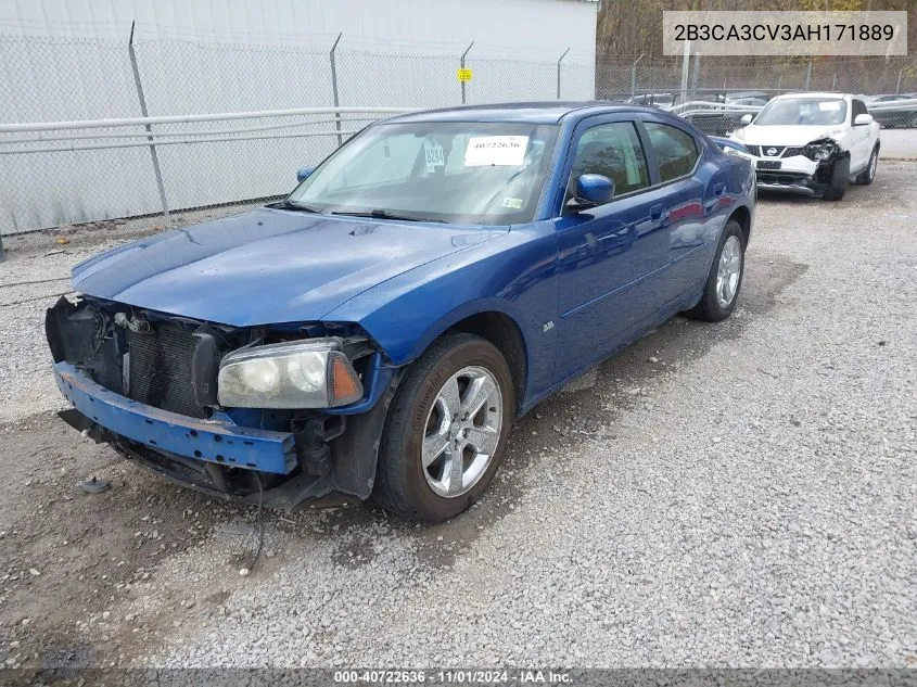 2010 Dodge Charger Sxt VIN: 2B3CA3CV3AH171889 Lot: 40722636