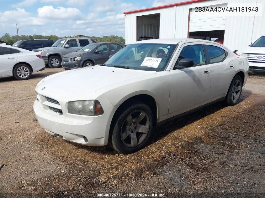 2010 Dodge Charger VIN: 2B3AA4CV4AH181943 Lot: 40725771