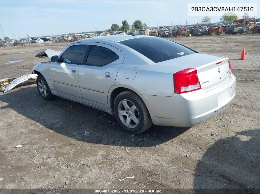 2010 Dodge Charger Sxt VIN: 2B3CA3CV8AH147510 Lot: 40752052