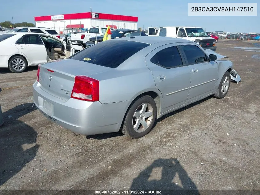 2010 Dodge Charger Sxt VIN: 2B3CA3CV8AH147510 Lot: 40752052