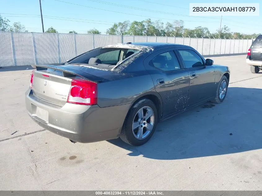 2010 Dodge Charger Sxt VIN: 2B3CA3CV0AH108779 Lot: 40832394