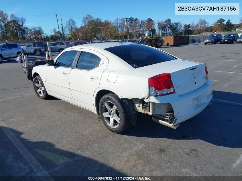 2010 Dodge Charger Sxt VIN: 2B3CA3CV7AH187156 Lot: 40847832