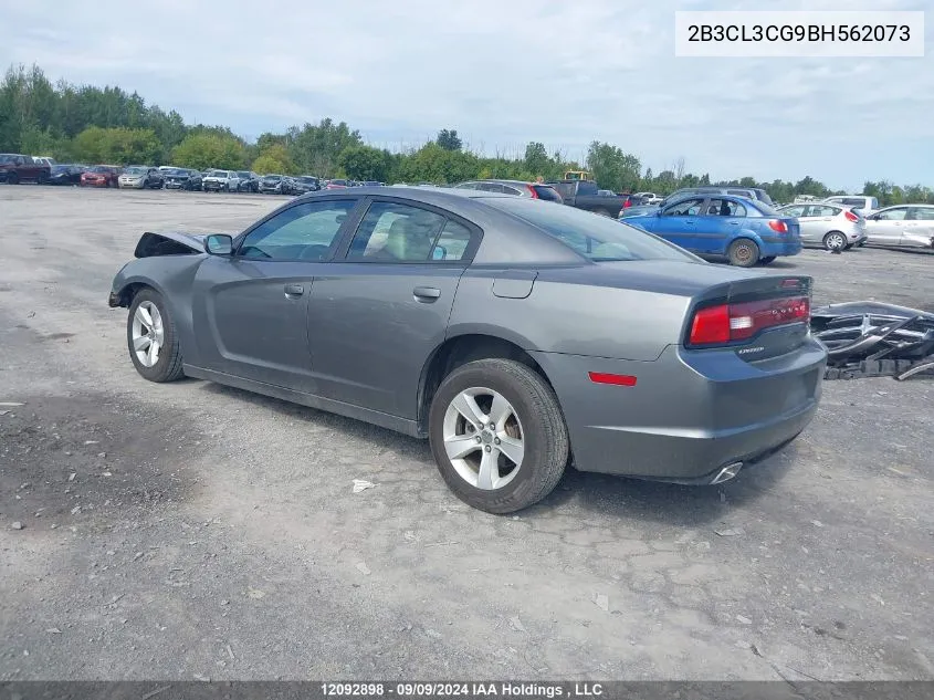 2011 Dodge Charger VIN: 2B3CL3CG9BH562073 Lot: 12092898