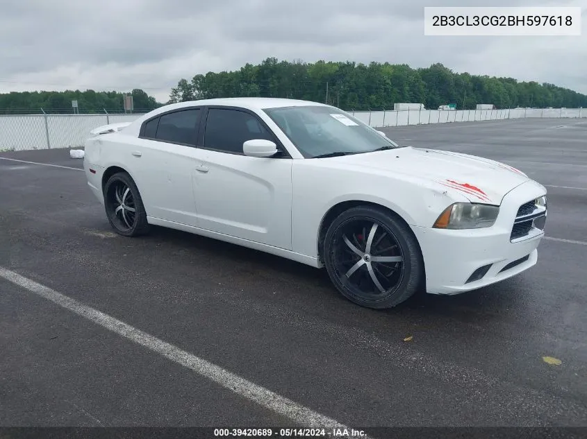 2011 Dodge Charger VIN: 2B3CL3CG2BH597618 Lot: 39420689