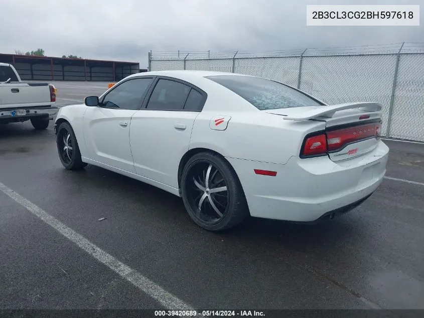 2B3CL3CG2BH597618 2011 Dodge Charger