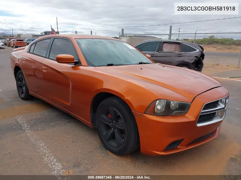 2011 Dodge Charger VIN: 2B3CL3CGOBH581918 Lot: 39697345