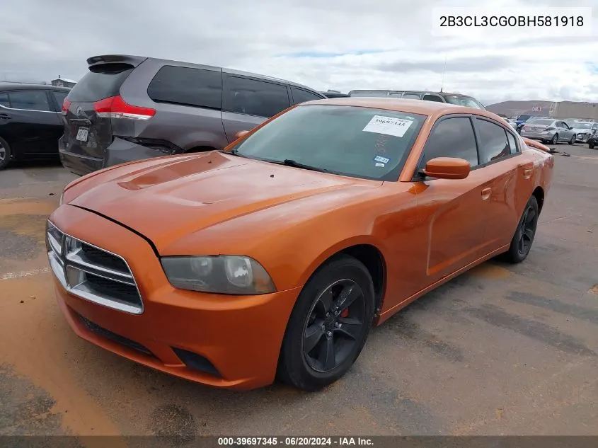 2011 Dodge Charger VIN: 2B3CL3CGOBH581918 Lot: 39697345