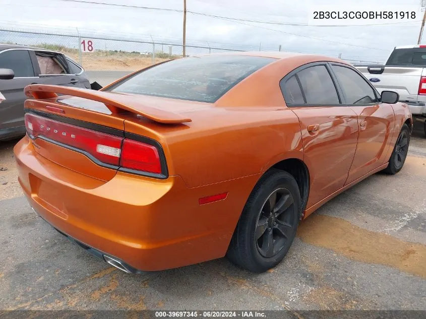 2011 Dodge Charger VIN: 2B3CL3CGOBH581918 Lot: 39697345