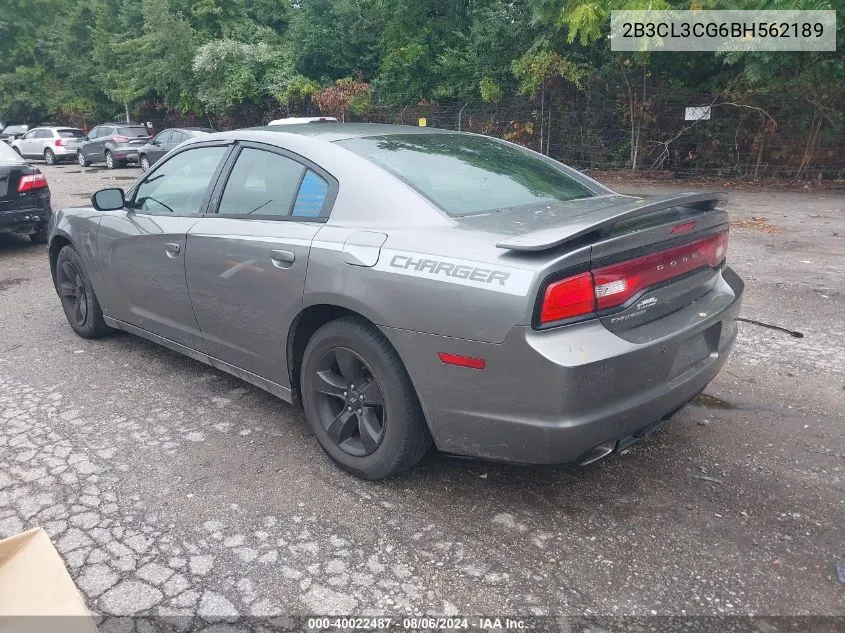 2011 Dodge Charger VIN: 2B3CL3CG6BH562189 Lot: 40022487