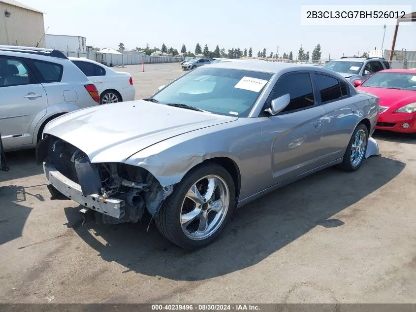 2011 Dodge Charger VIN: 2B3CL3CG7BH526012 Lot: 40239496