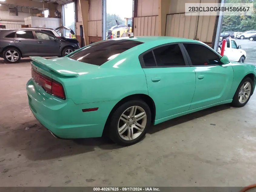 2011 Dodge Charger VIN: 2B3CL3CG4BH586667 Lot: 40267625