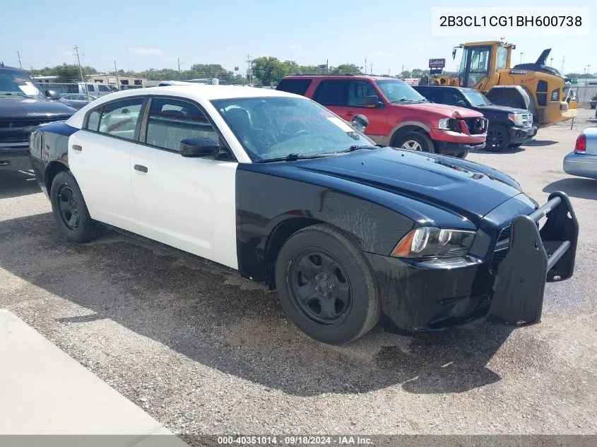 2011 Dodge Charger Police VIN: 2B3CL1CG1BH600738 Lot: 40351014