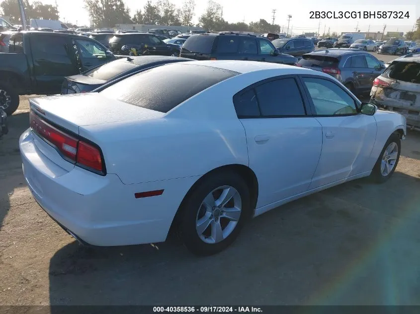 2011 Dodge Charger VIN: 2B3CL3CG1BH587324 Lot: 40358536