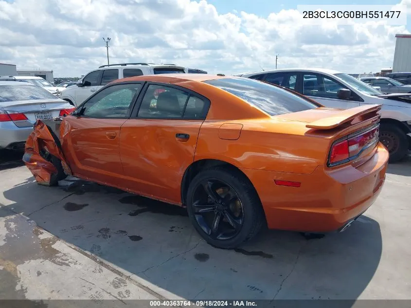 2011 Dodge Charger Se VIN: 2B3CL3CG0BH551477 Lot: 40363764