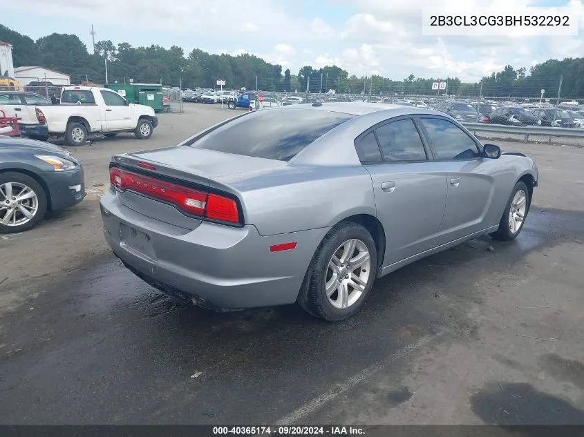 2011 Dodge Charger VIN: 2B3CL3CG3BH532292 Lot: 40365174