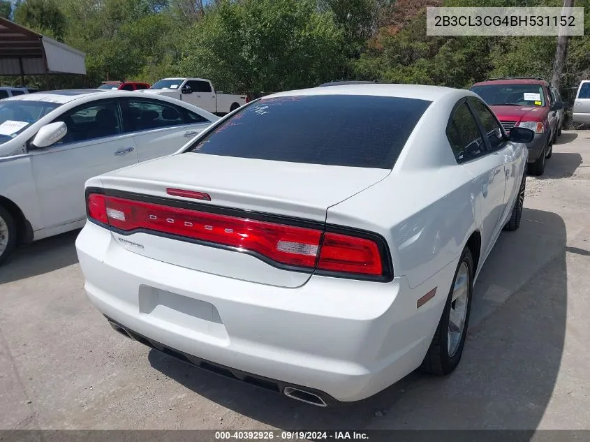 2011 Dodge Charger VIN: 2B3CL3CG4BH531152 Lot: 40392926