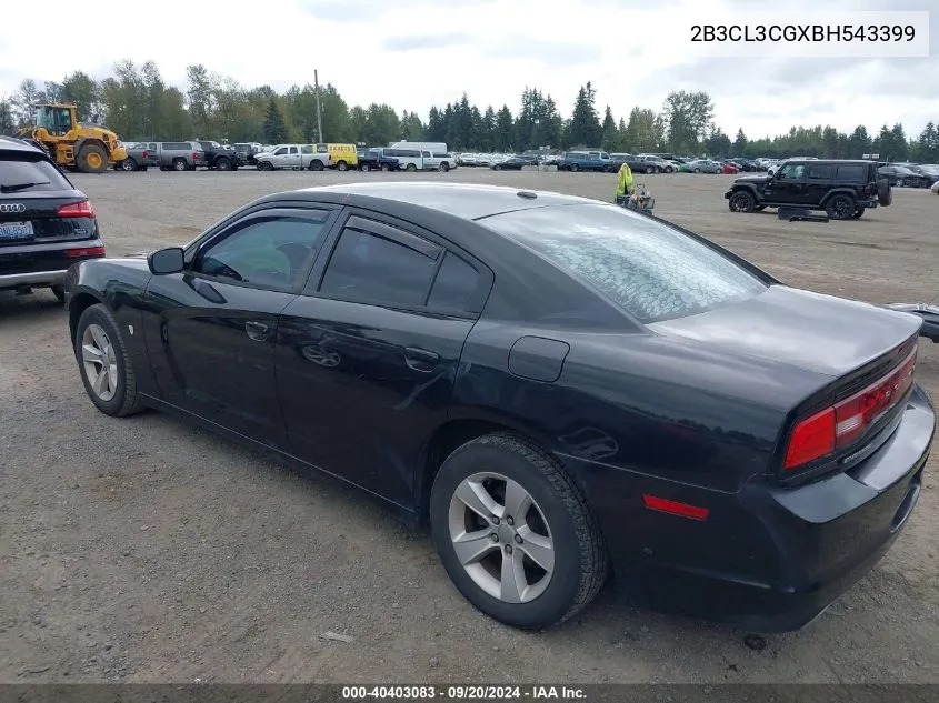 2B3CL3CGXBH543399 2011 Dodge Charger