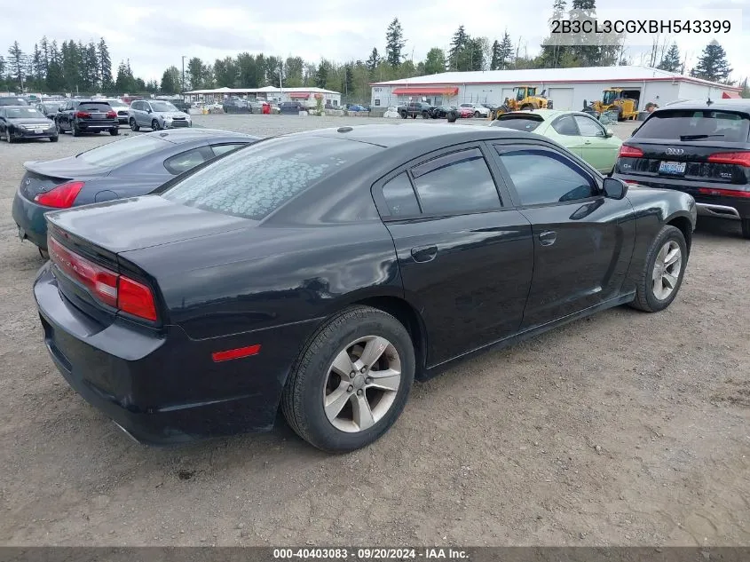 2011 Dodge Charger VIN: 2B3CL3CGXBH543399 Lot: 40403083