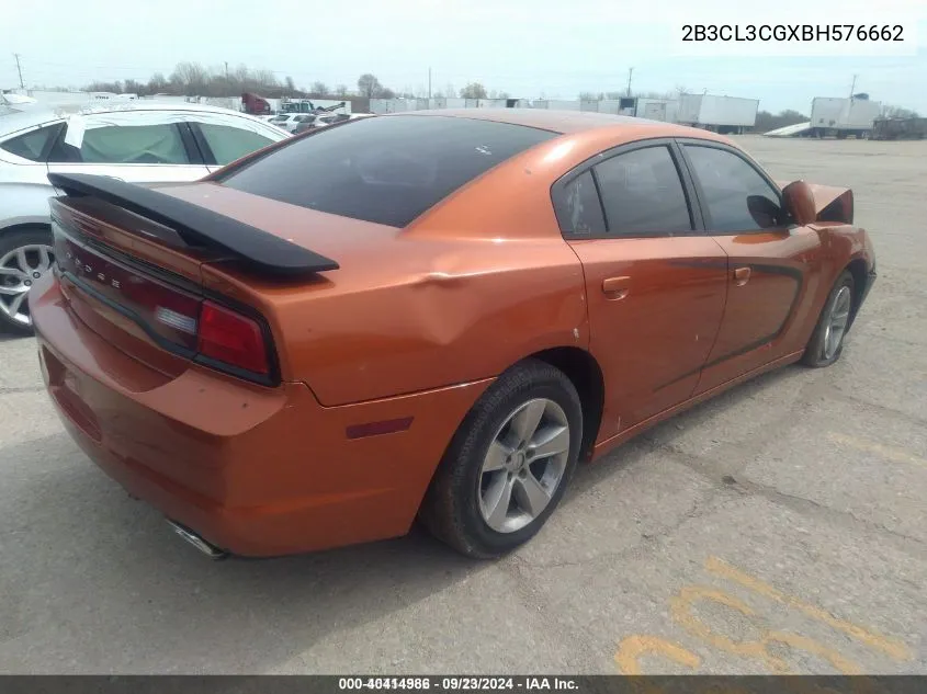 2011 Dodge Charger VIN: 2B3CL3CGXBH576662 Lot: 40414986