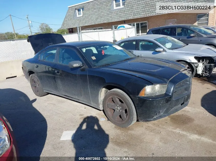 2011 Dodge Charger Police VIN: 2B3CL1CG3BH600224 Lot: 40572602