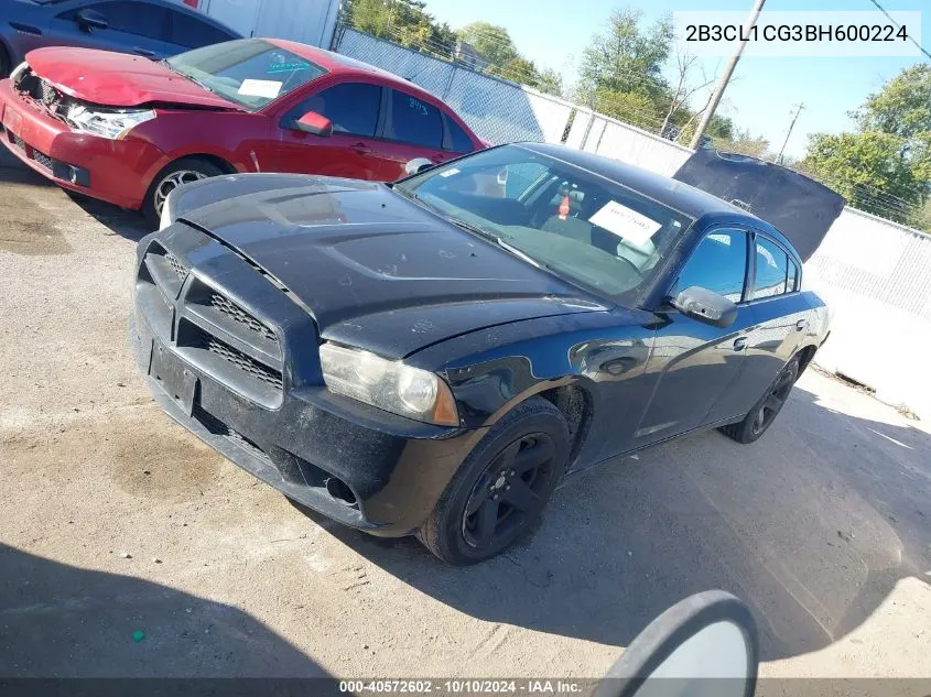 2011 Dodge Charger Police VIN: 2B3CL1CG3BH600224 Lot: 40572602