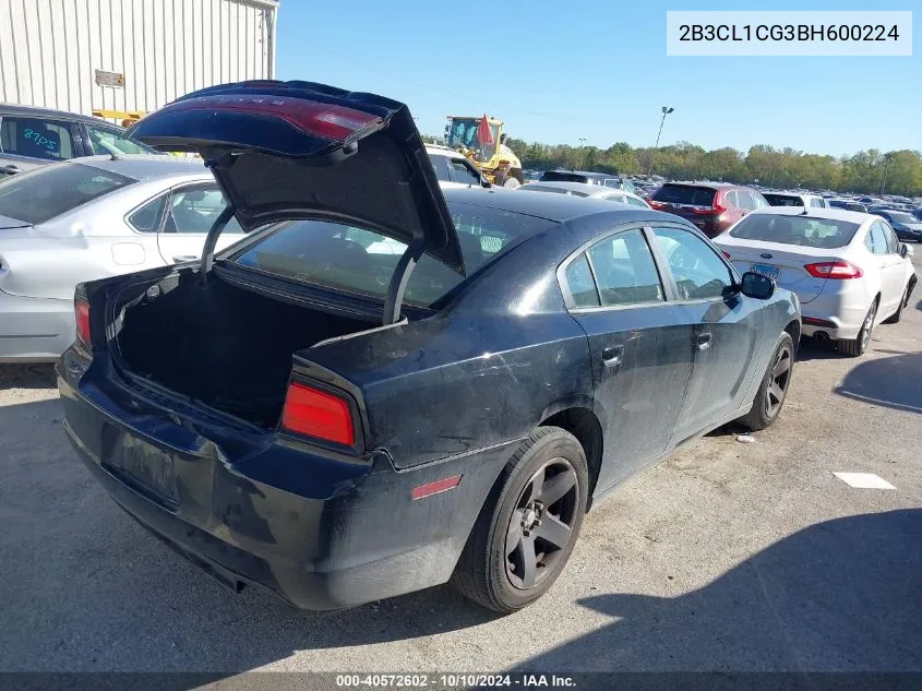 2011 Dodge Charger Police VIN: 2B3CL1CG3BH600224 Lot: 40572602