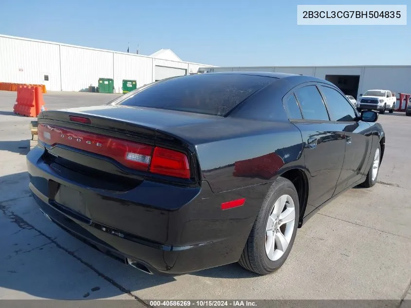 2011 Dodge Charger VIN: 2B3CL3CG7BH504835 Lot: 40586269