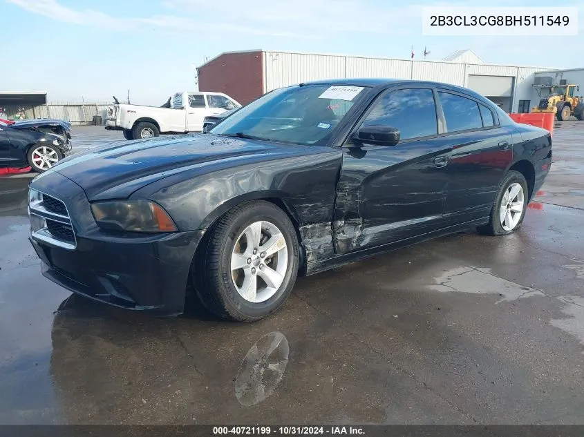 2011 Dodge Charger VIN: 2B3CL3CG8BH511549 Lot: 40721199