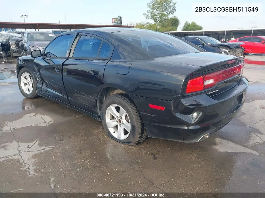 2011 Dodge Charger VIN: 2B3CL3CG8BH511549 Lot: 40721199