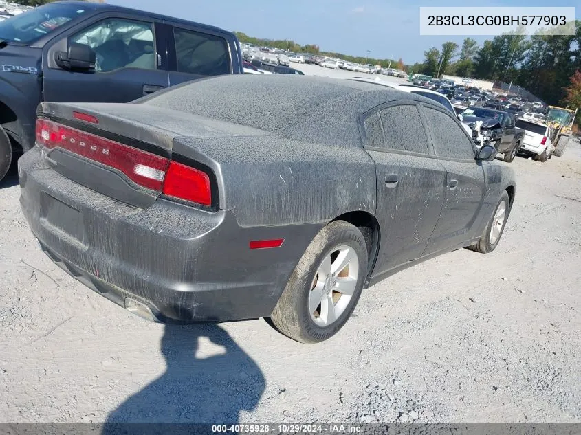 2011 Dodge Charger VIN: 2B3CL3CG0BH577903 Lot: 40735928